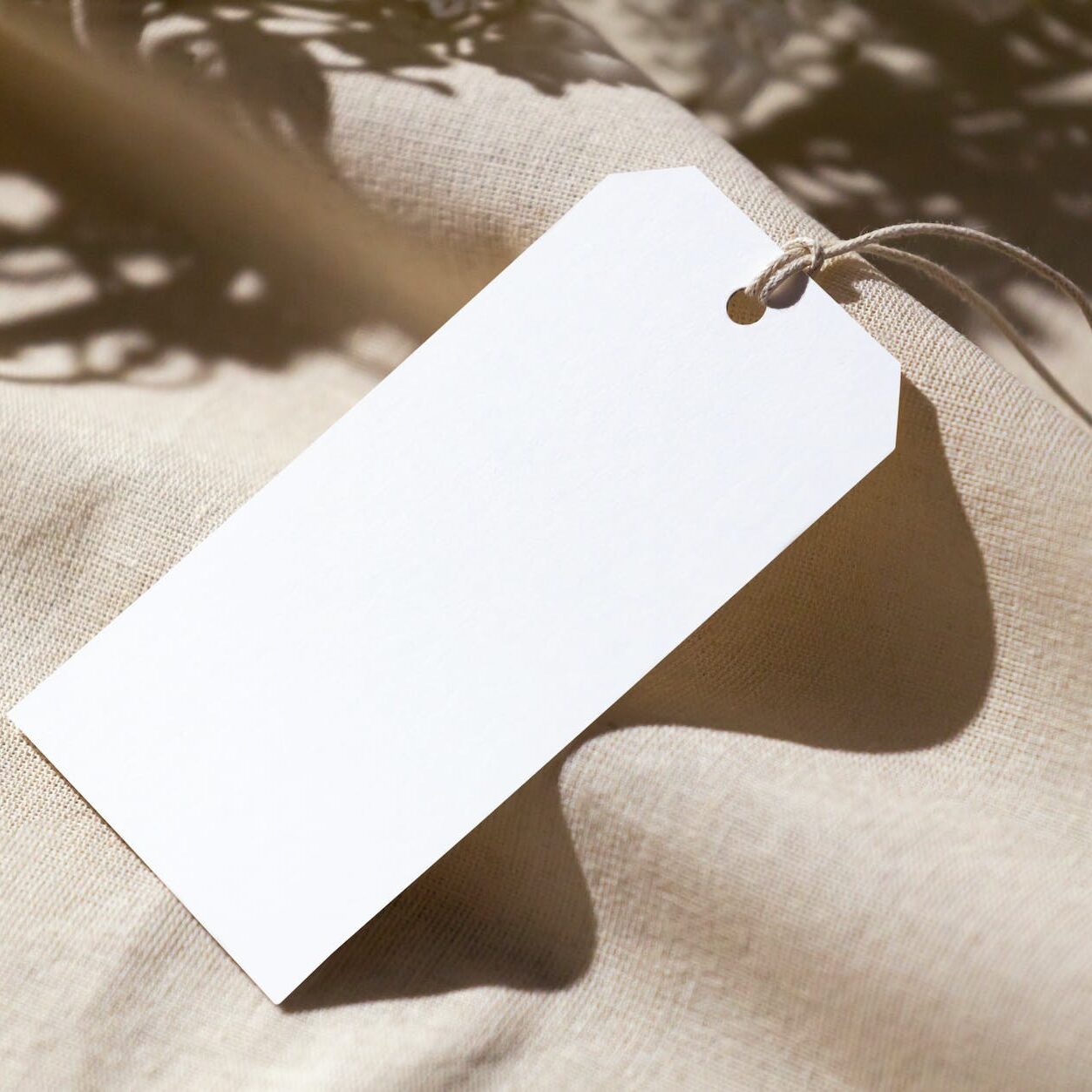 blank paper tag on textile